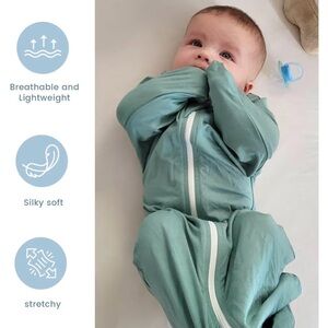 Bamboo Baby Sleep Sack with Blue Elephant Print